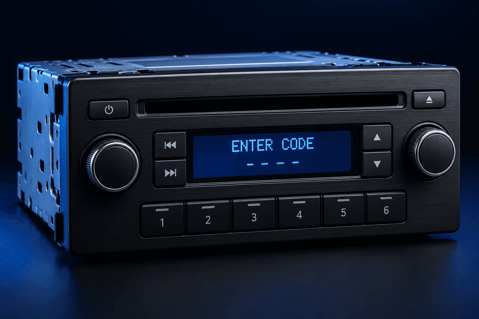 Car stereo with an unlock code display